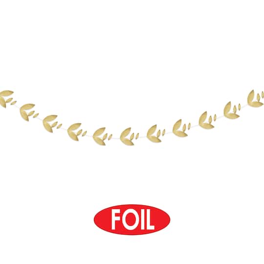 Beistle 11ft. Gold Foil Leaves Garlands, 2ct.